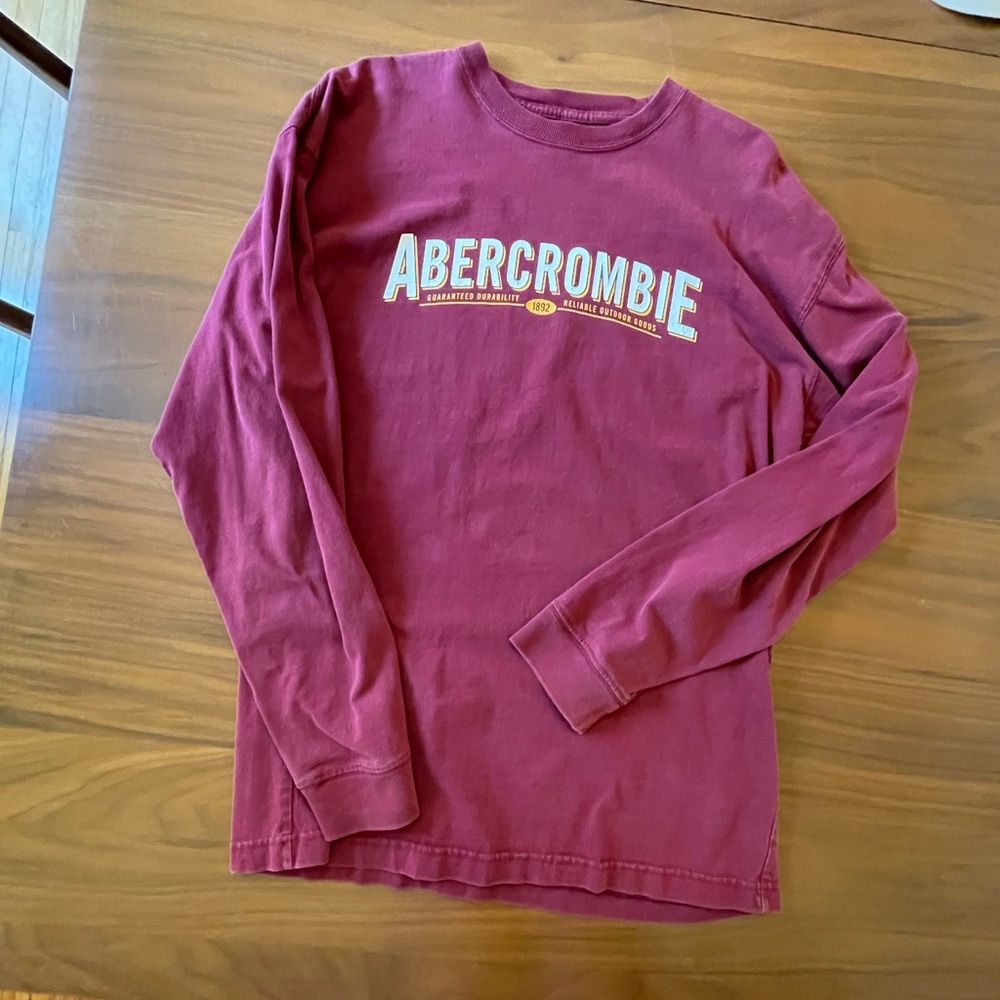 Vintage 00s Abercrombie & Fitch Maroon Long Sleeve Shirt